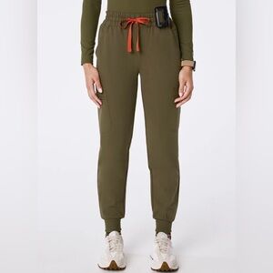 Figs Dark Olive high waist Uman Relaxed Jogger Scrub Pants PO# 2042
